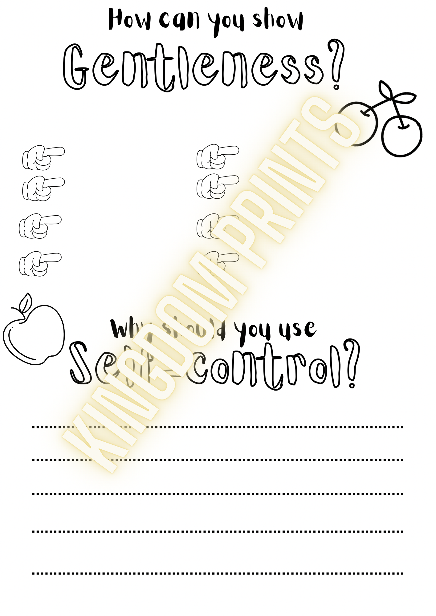 Fruits of the Spirit Coloring Worksheet