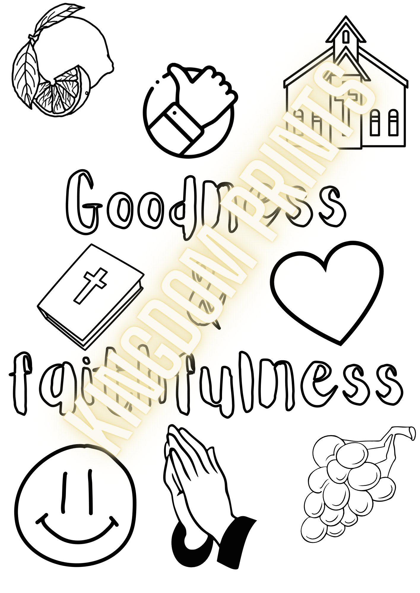 Fruits of the Spirit Coloring Worksheet
