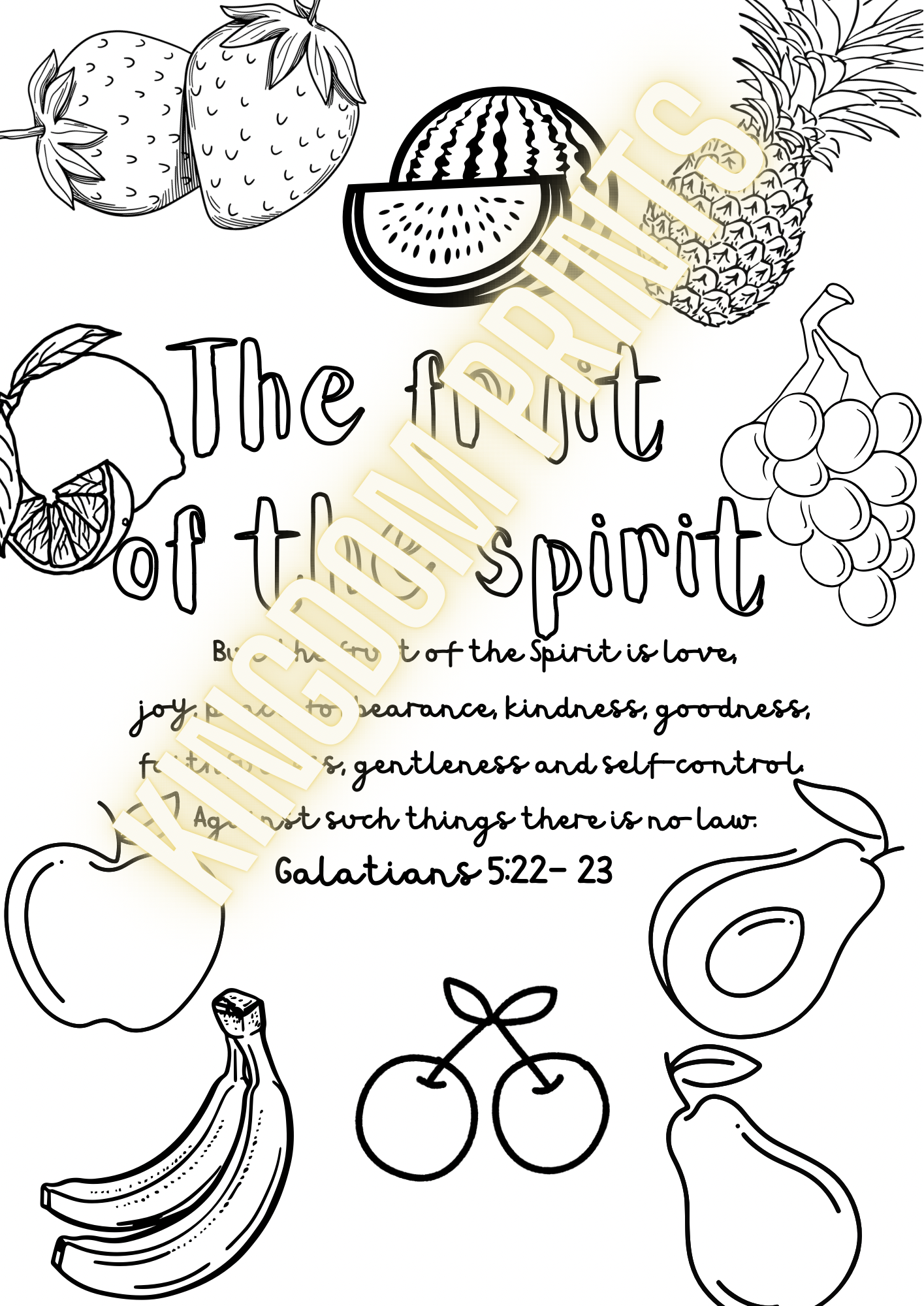 Fruits of the Spirit Coloring Worksheet
