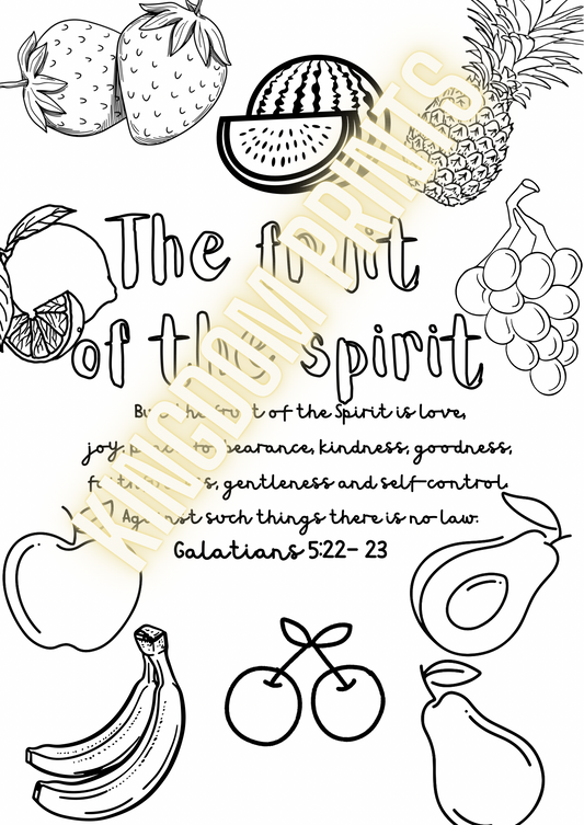 Fruits of the Spirit Coloring Worksheet